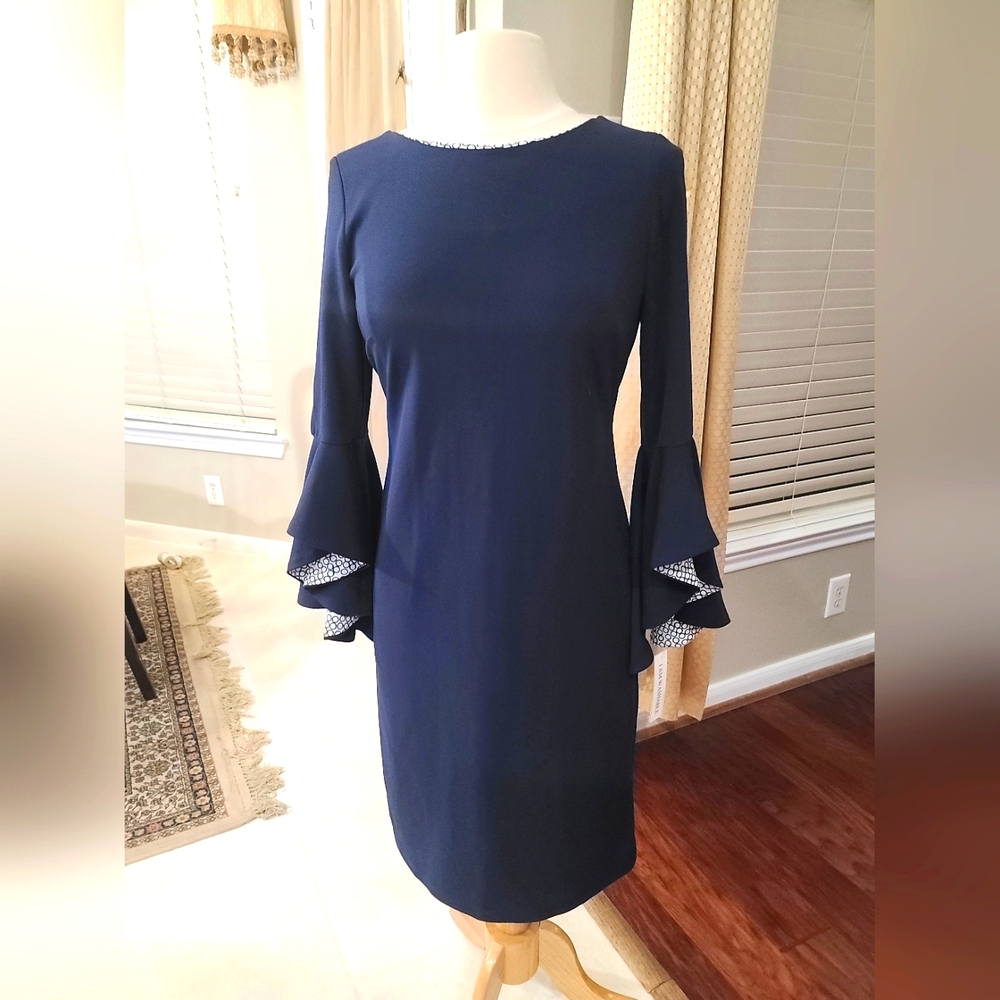 NWT Shelby & Palmer Sz.6 Navy with White Accents Dress